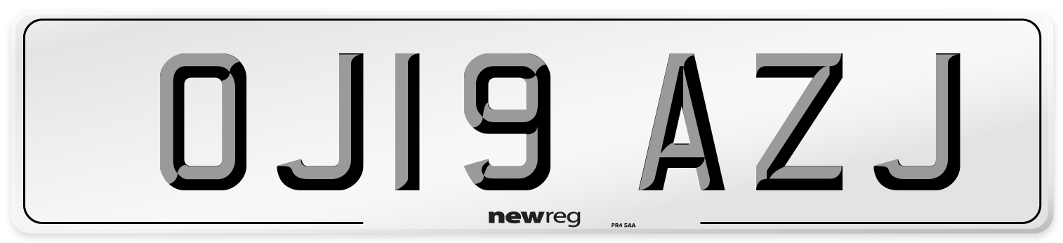 OJ19 AZJ Number Plate from New Reg